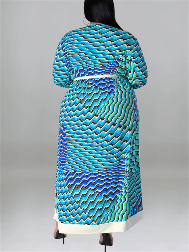 Size Dress Sets 2 Piece Outfits Slip Maxi Dresses Out Wear Coat Cloak Sexy Matching Suit Fall Wholesale Dropshipping